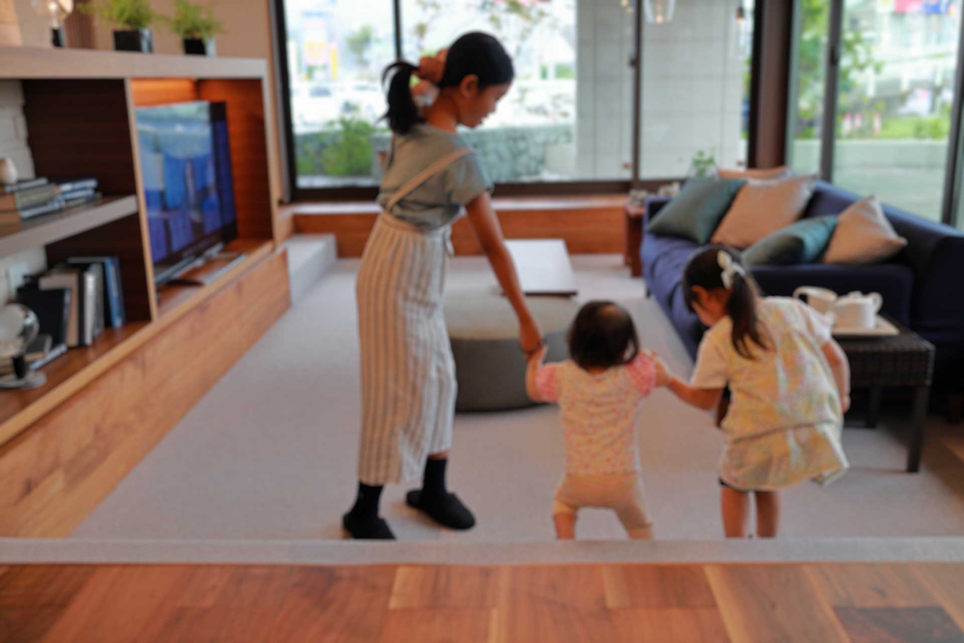 sisters in livingroom